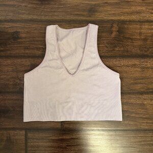 Athleta Light Purple Auroa Seamless Cropped Ribbed Tank Top
